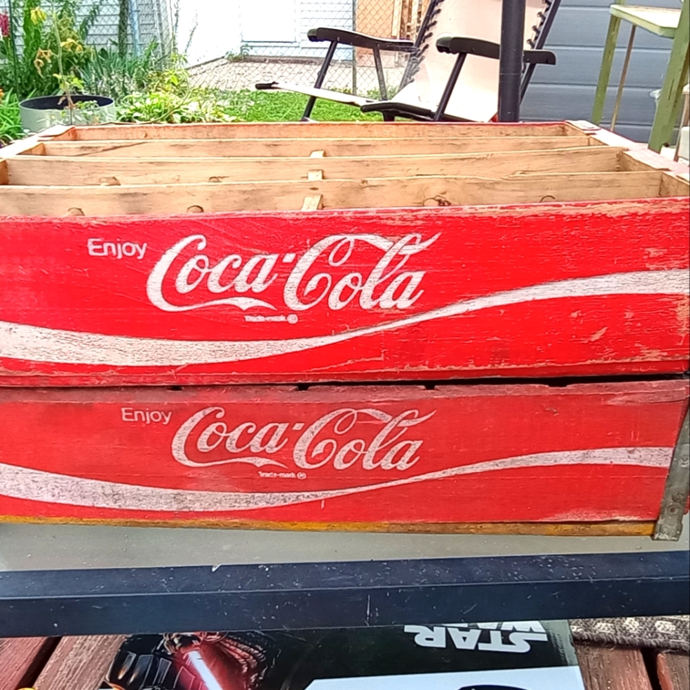 Vintage Coca Cola Coke Red Wood 24 Bottle Crate Wooden Carrier
